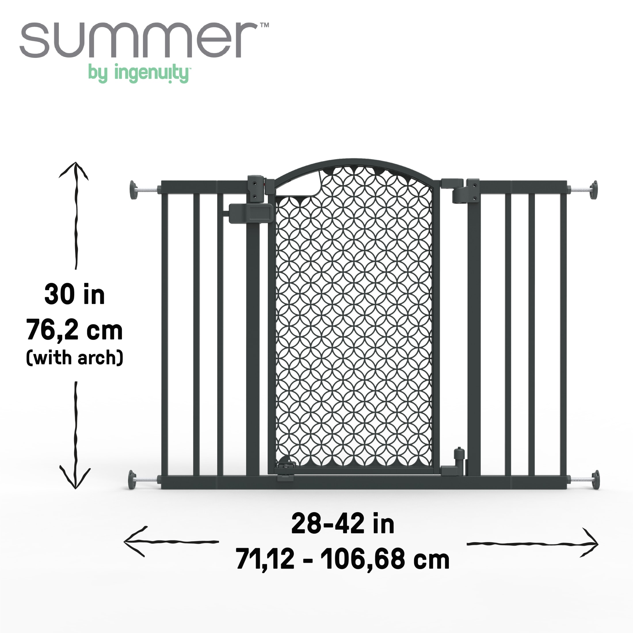 Ingenuity Modern Home Walk-Thru Safety Gate, 28-42", Gray photo 4