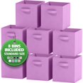 thumbnail image 2 of Storage Cubes - 11 Inch Cube Storage Bins (Set of 8). Fabric Cubby Organizer Baskets with Dual Handles | Foldable Closet Shelf Organization Boxes (Purple), 2 of 4
