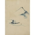 thumbnail image 2 of Katsushika Hokusai 14x18 Gold Ornate Wood Frame and Double Matted Museum Art Print Titled - A Person in a Small Boat on a River with Mount Fuji in the Background (1830-1850), 2 of 4