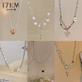 thumbnail image 2 of 17KM Collar De Titanio De Plata De La Moda Para Las Mujeres Perla Luna Colgante De Corazón Cadena De Accesorios De Joyería Gao Jiahui unisex, 2 of 2