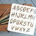 thumbnail image 3 of Letter Stencil Decoration Template 11.8x11.8 inch Plastic Alphabet Stencils Square Reusable Stencils for Painting on Wood Floor Wall and Fabric, 3 of 9