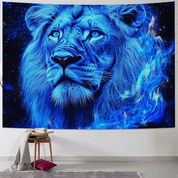 Patifu Lion Flame Tapestry Wall Hanging Unique Style Graphic Tapestries for Home Decoration Living Room Bedroom Farmhouse Dorm 40x30inch