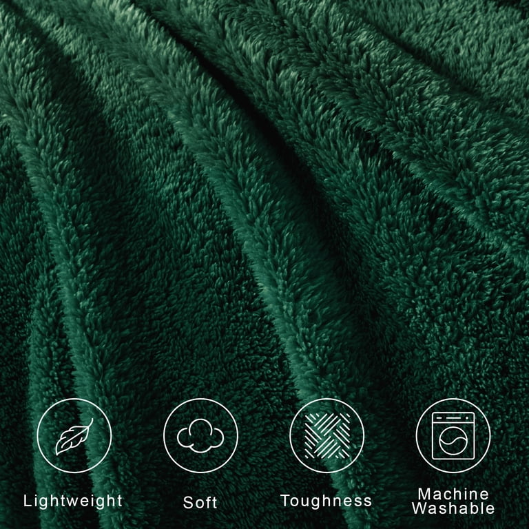 Exclusivo Mezcla Soft Fleece Throw 50x60 Forest Green photo 3
