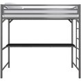thumbnail image 3 of DHP Mabel Twin Metal Loft Bed with Desk in Silver, 3 of 9