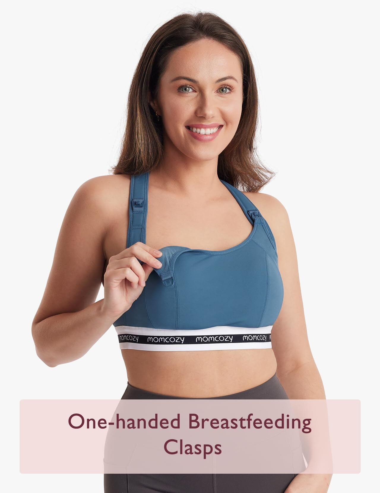 Momcozy Nursing Bras for Breastfeeding, FB028 Low-Impact Nursing Sports Bra Support Maternity Pregnancy Padded Wireless Bra