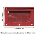 thumbnail image 2 of Unique Bargains Smooth Zipper Clear Mesh Double Layer Pencil Case for 3 Ring Binder Red, 2 of 7