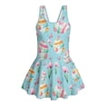 thumbnail image 7 of FOR U DESIGNS Girls' Sleeveless One-Piece Swimsuit Comfortable Tank Bathing Suit Swimwear with Short Bathing Suit Easter Gifts for Kids, Easter Egg Tulip, 7 of 7
