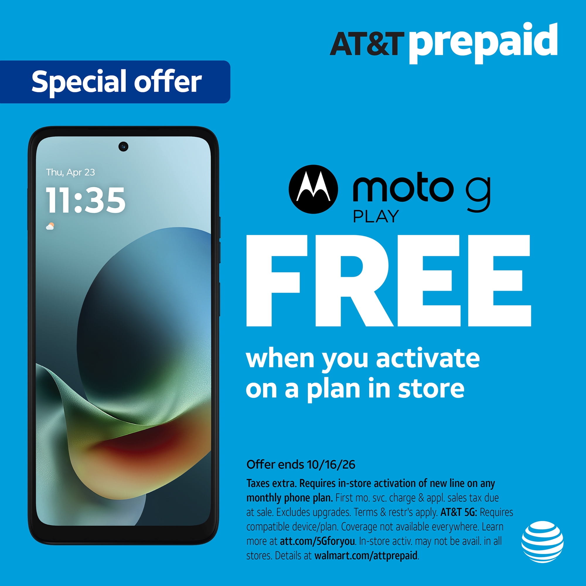 AT&T Motorola moto g Play 2026,64GB, PANTONE Tapestry - Prepaid Smartphone[Locked to AT&T]