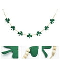 thumbnail image 3 of MRLESS 1 String Beaded Garland with Wooden Beads and Felt Shamrocks for St Patricks Day Wall and Holiday Decor, Green Irish Festive Garland, 3 of 8