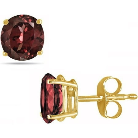 Pori Jewelers 14K Gold 2.0Cttw Round Genuine Garnet Gemstone Stud Earrings