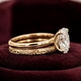 thumbnail image 3 of vylahjewellery Oval Cut Engagement Ring Set, Vintage Engraved Wedding Band Set, Solitaire Engagement Ring, 14K Yellow Gold Vermeil Ring, 3 of 9