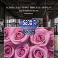 thumbnail image 3 of Bathroom Scale, Highly Accurate Digital Body Scale,Precisely Measures Weight up to 400 lbs-Bouquet Of Pink And Purple Roses, 3 of 4