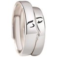 thumbnail image 4 of Anillo de compromiso S925 de un beso para hombres y mujeres, anillos de pareja ajustables, 4 of 5