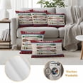 thumbnail image 6 of Lake Rules Outdoor Waterproof Pillow Covers, Red Green Brown Paddle Striped Rudder Wooden Decorative Square Throw Pillowcase Sofa Cushion Sham for Patio/Couch/Chair, 24"x24" 2 Pack, 6 of 8