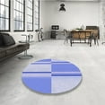 thumbnail image 4 of Ahgly Company Machine Washable Indoor Round Transitional Light Slate Blue Area Rugs, 5' Round, 4 of 7