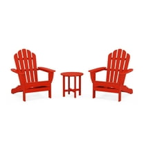 Trex Outdoors 3-Piece Monterey Bay Outdoor Adirondack Set in Sunset Red