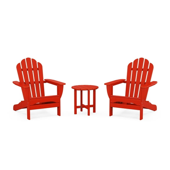 Trex Outdoors 3-Piece Monterey Bay Outdoor Adirondack Set in Sunset Red