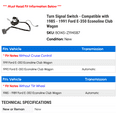 thumbnail image 2 of Turn Signal Switch - Compatible with 1985 - 1991 Ford E-350 Econoline Club Wagon 1986 1987 1988 1989 1990, 2 of 2