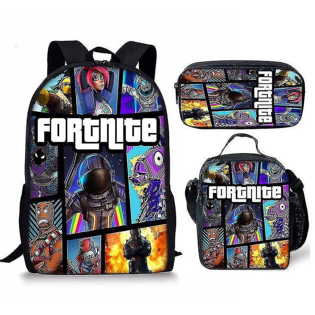 Fortnite Fortnite Backpack Large Capacity Three-piece Set Peripheral Backpack Student School Bag