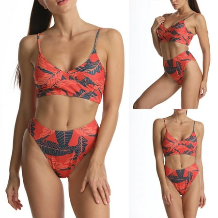 Discount Bonanza  Women s Bikini  Push-Up Padded  Striped Swimwear  Beachwear  Fashionable  for Summer  Supportive Bra  Quick Dry  Comfortable Fit  Womens One Piece Swimsuit | Red S  Sopatenor