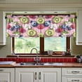 thumbnail image 3 of Yayeee Kitchen Curtains Tier Set of 2 Light Filtering 57"x36" Over Sink Window Panels, Pink Blueberries, 3 of 7