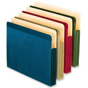 Esselte Recycled Colored File Pocket - Letter - 8.50" X 11" - 3.50" Expansion - 1 Pockets - Blue, Green, Natural, Red - 4 / Pack (ESS90164)