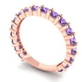thumbnail image 2 of 1.44 ctw Wedding Band for Women - 14K Rose Gold Simulated Alexandrite Stackable Eternity Ring, 2 of 6
