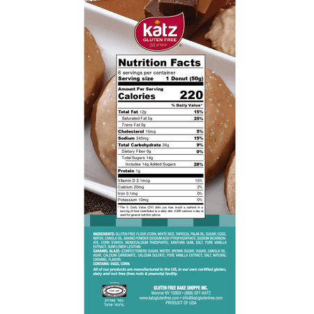 Katz Gluten Free Donuts - 4 | Gluten Free, Dairy Free, Nut Free, Soy Free, Kosher | 7 Pack