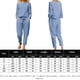 thumbnail image 2 of Trajes De 2 Piezas Conjunto de pantalones de 2 piezas de lino y algodón de manga larga para mujer, ropa diaria (azul XXXL) Ygjytge para Mujer Azul T S, 2 of 6