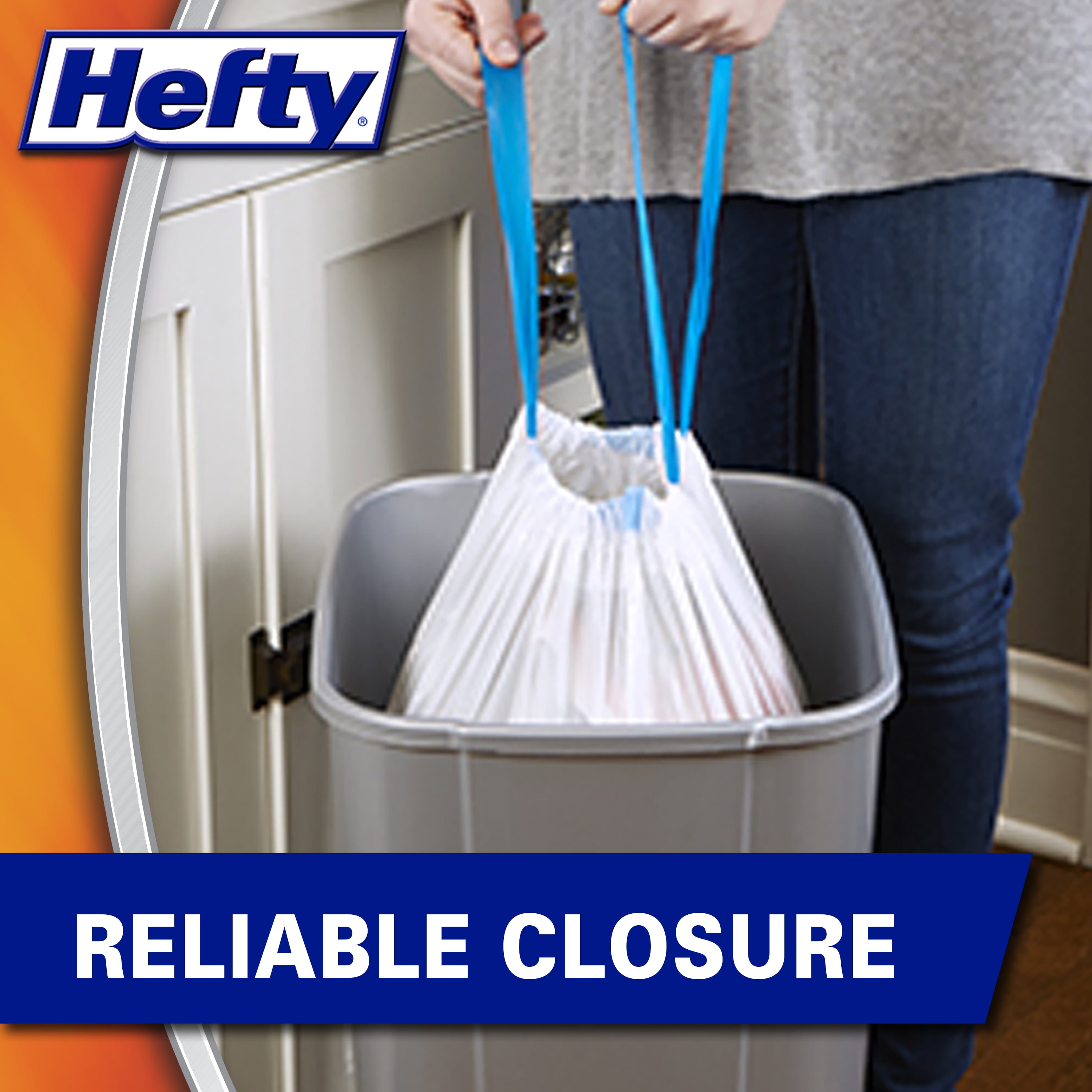 Hefty Ultra Strong Tall Kitchen Trash Bags, Clean Burst Scent, 13