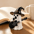 thumbnail image 6 of Halloween Ghost Decoration Halloween Resin Ghost Figurine Tabletop Decoration with Witch Hat for Party Shelf Mantel Desk Tiered Tray Display 3PCS, 6 of 8