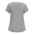 thumbnail image 4 of Domzest Womens 2 Piece Scrub Sets V-Neck Short Sleeve Scrub Top & Elatic Straight Leg Pants Medical Uniform for Nurses Gray L, 4 of 6