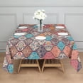 thumbnail image 3 of Multicolor Ethnic Geometric Pattern Square Tablecloth,Waterproof Square Table Cover,Wipeable Spillproof Washable Table Cover for Home Kitchen Party Decor 52"x52"(132x132cm), 3 of 6