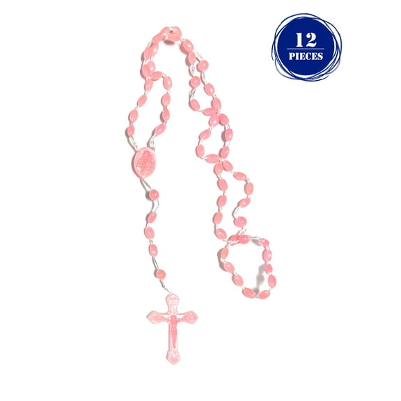 Plastic beads and cord rosary - 12 Pieces