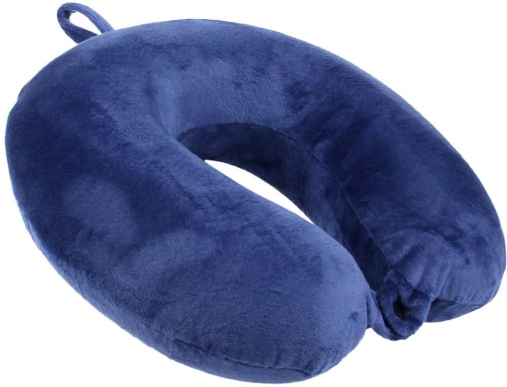 Oreiller De Voyage En Mousse Mémoire U-shaped - Coussin Nuque Pour Avion, Voiture, Bureau - Noir Avec Housse Velours Amovible - 5