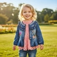 thumbnail image 6 of Peacolate 6M-4Years Spring Autumn Baby Girls Sets Denim 3 Pcs Clothes Long Sleeve T-Shirt Denim Jacket and Jeans,Pink,3-4years, 6 of 8