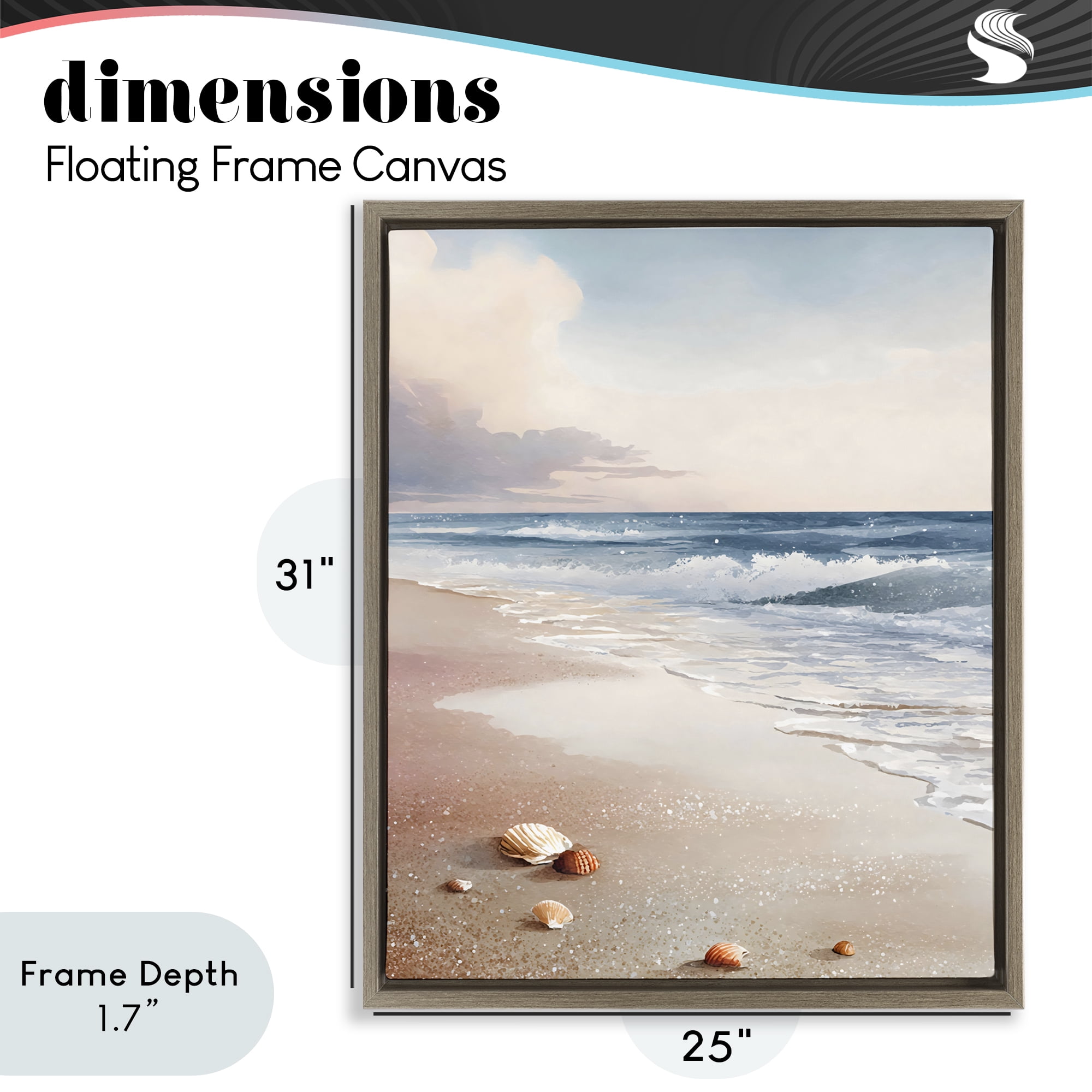 Stupell Industries Washed Up Seashells Brown Framed Floater Canvas Wall Art, design by Franklyn Gregory