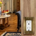 thumbnail image 5 of ENERLITES Decorator Switch or Outlet Metal Wall Plate, Stainless Steel Outlet Cover, Corrosion Resistant, 1-Gang, 7731-AB-5PCS, Antique Brass, 5 pack, 5 of 5