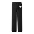 thumbnail image 4 of IWRICH Women's Straight Wide Leg Sweatpants Causal Drawstring High Waist Baggy Pants with Pockets Black M, 4 of 4