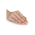 thumbnail image 2 of 1.84 Carat (Ctw) Aquamarine and White Topaz Engagement Ring & Wedding Band Set with Accent Diamonds 10K White Gold for Women, 2 of 7