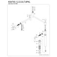 thumbnail image 6 of Kingston Brass KS4707PKL Duchess Deck Mount Pot Filler Faucet, Brushed Brass, 6 of 7