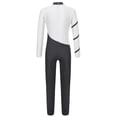thumbnail image 2 of Sinleey Kids Girls Color-Block Gymnastics Leotard Long Sleeve Dance Jumpsuit Figure Ice Skating White 12, 2 of 7