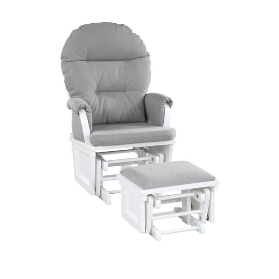 Newboti Furniture Madison Glider & Ottoman White/Oyster 12072