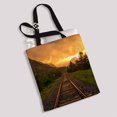 thumbnail image 2 of PKQWTM Evening vivid sunset railroad tracks Canvas Shoulder Bags Handbags Tote Bags Shopping Bag, 2 of 2