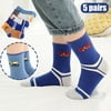 Uaswgudfs 5Pair Kids Socks Cute Print Children Middle Tube Socks Breathability Warm Socks