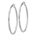 thumbnail image 2 of FB Jewels Sterling Silver Rhodium-plated Satin & Diamond Cut Twist Hoop Earrings, 2 of 3