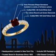 thumbnail image 2 of Gem Stone King 14K Two Tone Gold Red Garnet and Lab Grown Diamond Engagement Ring for Women | 1.57 Cttw | Princess 5MM | Gemstone January Birthstone | Size 7, 2 of 6