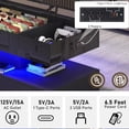 thumbnail image 5 of 47" Square Lift Top Coffee Table with LED Lights & Power Outlet, Modern High Gloss Floating Coffee Table with Flip-Top Storage for Large Living Room, 5 of 7