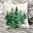 thumbnail image 5 of Spring Green Tree Throw Pillow Covers 18x18 Set of 2 Winter Christmas Nature Forest Trees Mountain Outdoor Pillows Cover Xmas Farmhouse Linen Decorative Cushion Case for Couch Bed Decor, 5 of 6