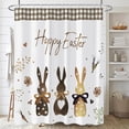 thumbnail image 3 of Easter Shower Curtain, 72x72 inch Happy Easter Funny Bunny Shower Curtain Set, Spring Waterproof Rabbit Shower Curtains with Hooks for Easter Bathroom Decor Home Decorations, 3 of 6